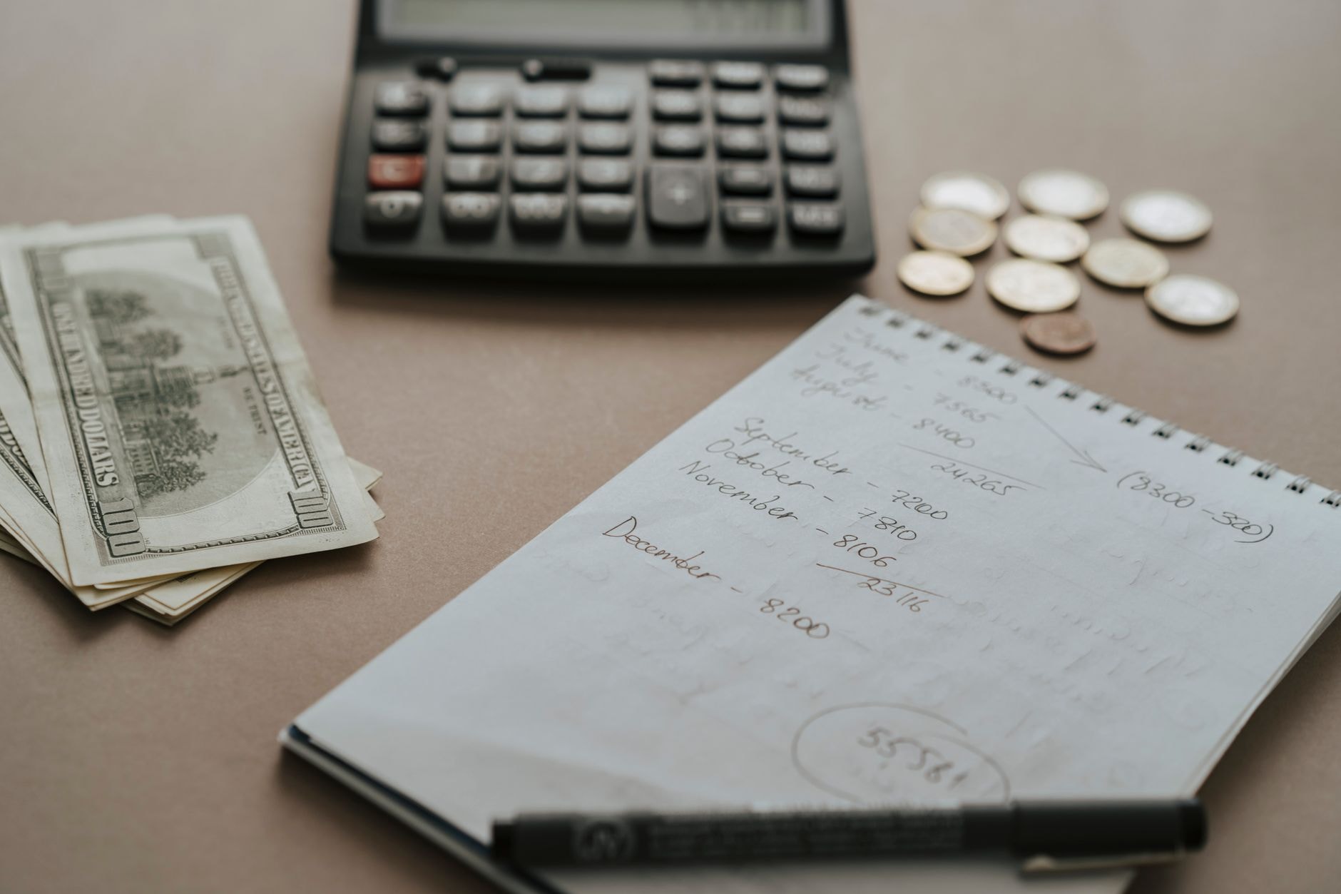 Calculatrice et carnet de comptes