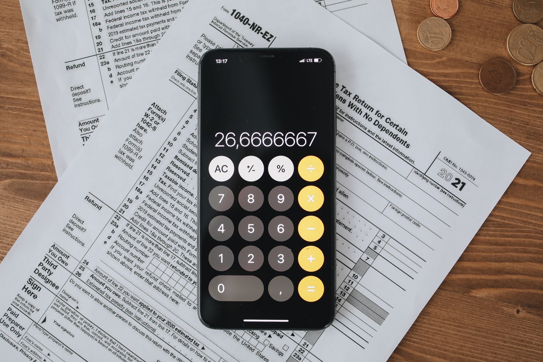 Calculatrice et formulaire de déclaration d'impôts